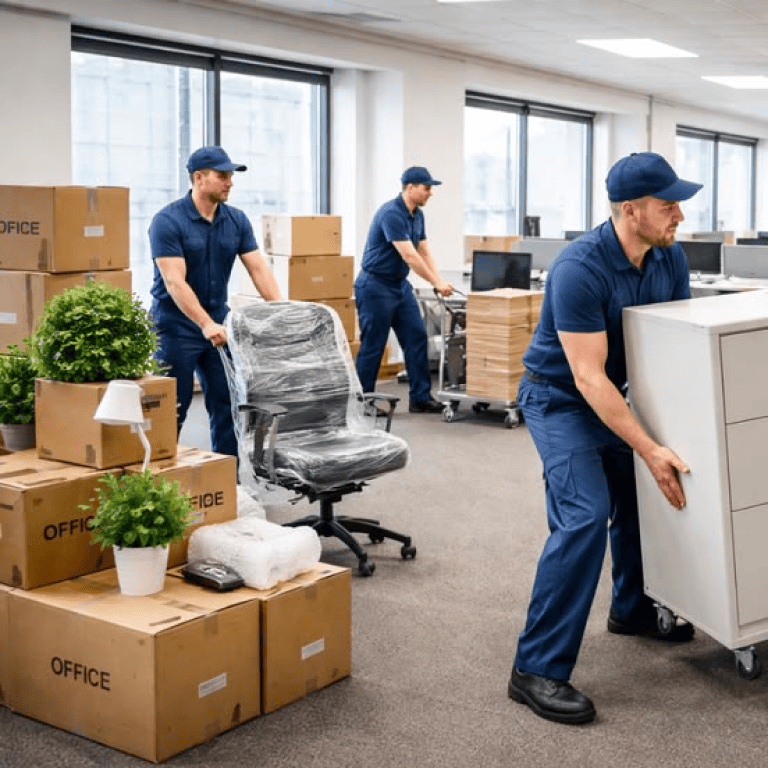 Professional office moving team handling office relocation